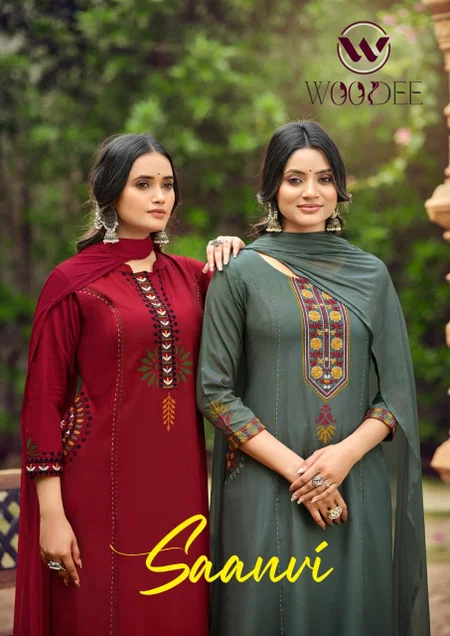 Saanvi By Woodee Rayon Ladies Kurti With Bottom Dupatta Wholesale Market In Surat
